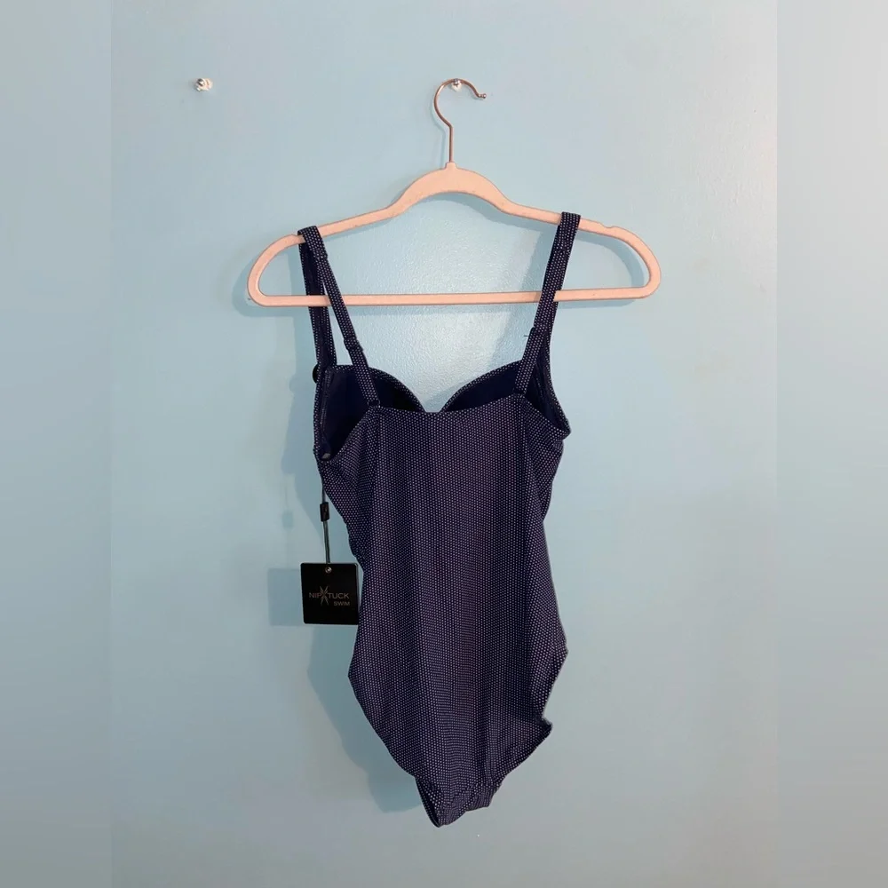 NWT navy polka dot one piece swimsuit - Picture 4 of 4